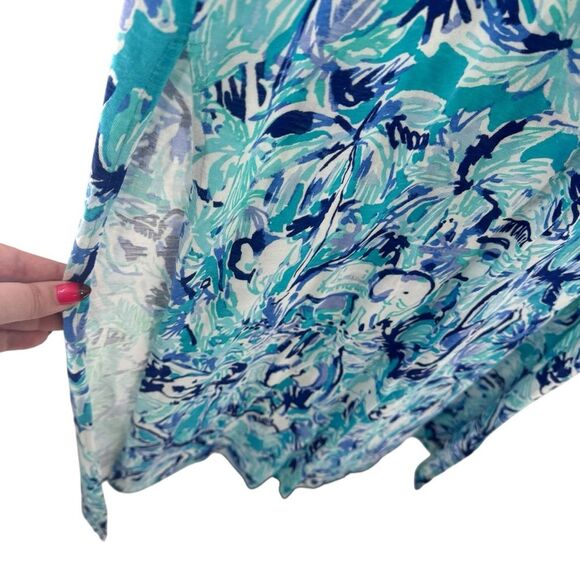 Lilly‎ Pulitzer Women’s M Essie Maxi Dress Elephant Appeal Tropical Turquoise - Picture 6 of 15